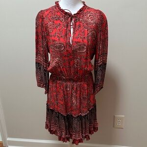 Shoshanna Red/orange Paisley Dress